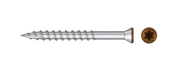 T07225FTPTN04 Trim-Head Screw, 6-Lobe Drive (350pc Pack) Tan04