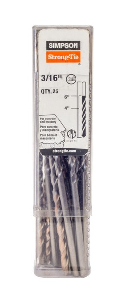 MDB01806-R25 Straight Shank Bit Bulk 3/16X6 (25/PAK)