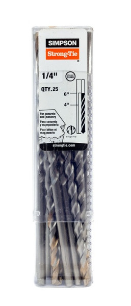 MDB02506-R25 Straight Shank Bit Bulk 1/4X6 (25/PAK)