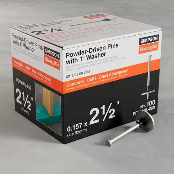 PDPAWL-250 Powder-Driven Pin with 1" Washer (Pack of 100pcs)