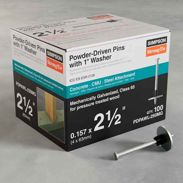 PDPAWL-250MG Powder-Driven Pin with 1" Washer (Pack of 100pcs)