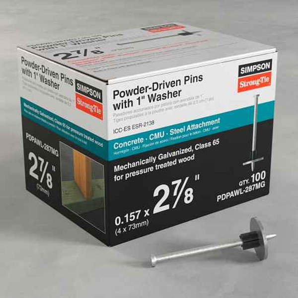 PDPAWL-287MG Powder-Driven Pin with 1" Washer (Pack of 100pcs)