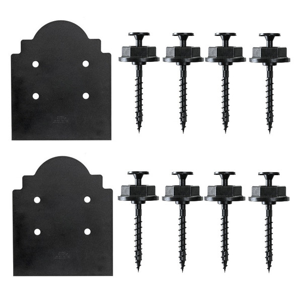 APB88DSP Decorative Post Base Side Plate (Box of 2pcs) w/ Fasteners