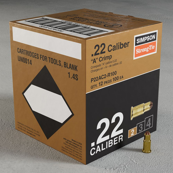 P22AC2-R100 .22 Caliber "A" Crimp Load - Single Shot Brown (L2) (12-Packs of 100pcs)