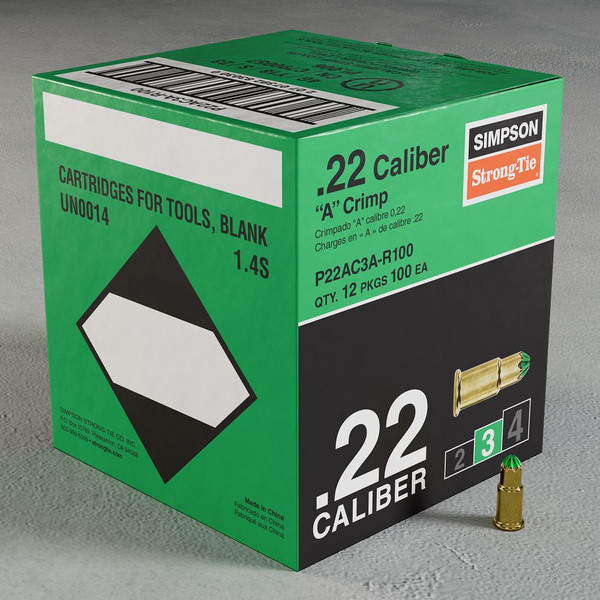 P22AC3A-R100 .22 Caliber "A" Crimp Load - Single Shot Green (L3) (12-Packs of 100pcs)