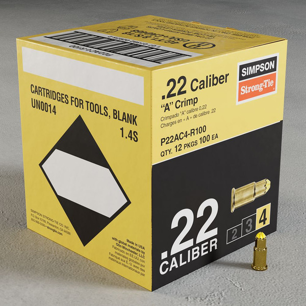 P22AC4-R100 .22 Caliber "A" Crimp Load - Single Shot Yellow (L4) (12-Packs of 100pcs)