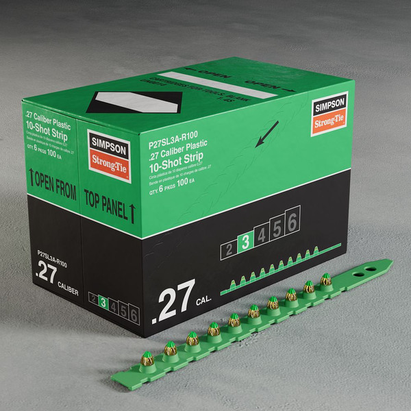 P27SL3A-R100 .27 Caliber Plastic 10-Shot Strip Load Green (L3) (6-Packs of 100pcs)