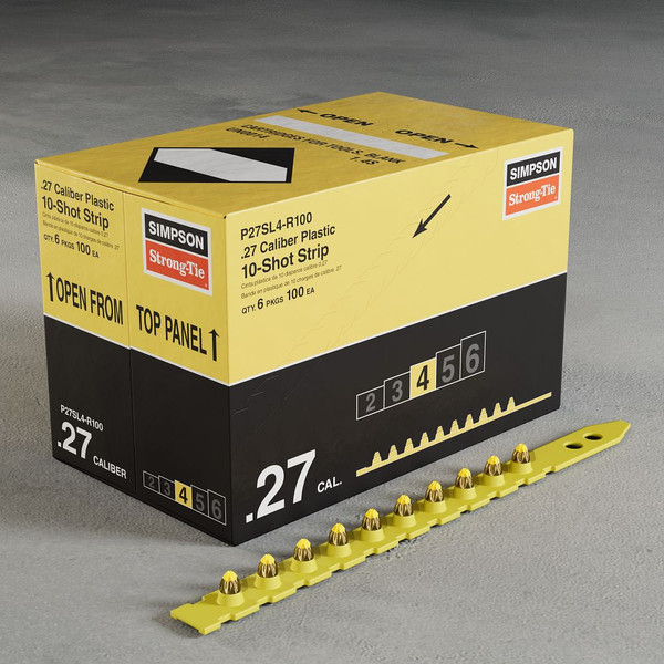 P27SL4-R100 .27 Caliber Plastic 10-Shot Strip Load Yellow (L4) (6-Packs of 100pcs)