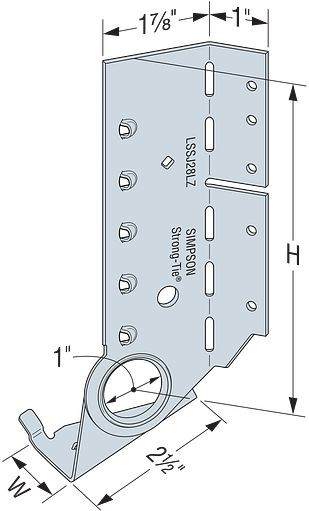 LSSJ26LZ Face-Mount Adjustable Light Slopeable/Skewable Jack Hanger