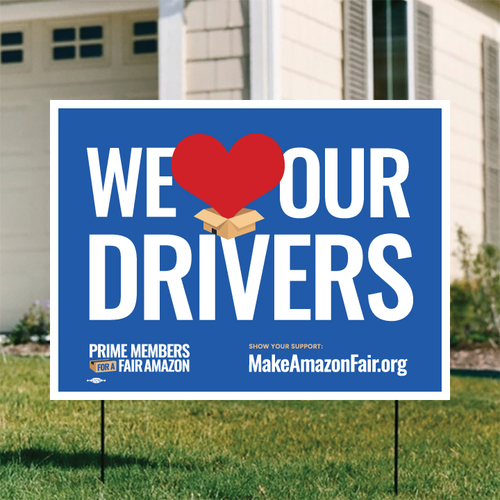We Heart Our Drivers (24" x 18" Coroplast Yard Sign)