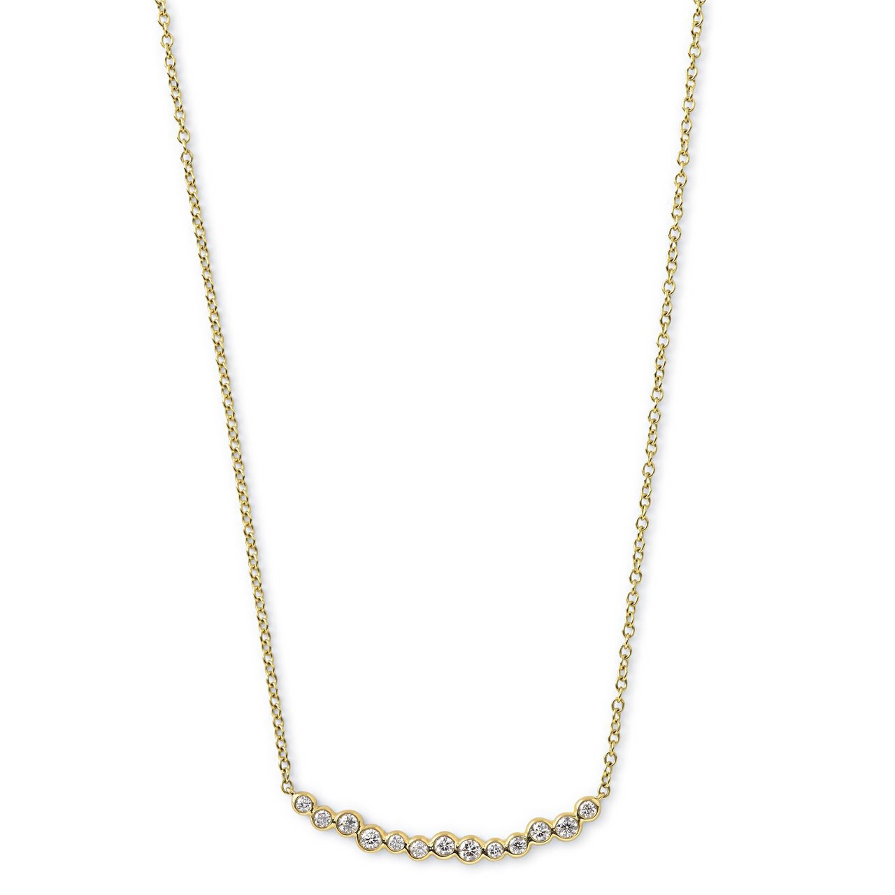 Starlet Smile Bar Necklace in 18K Gold 