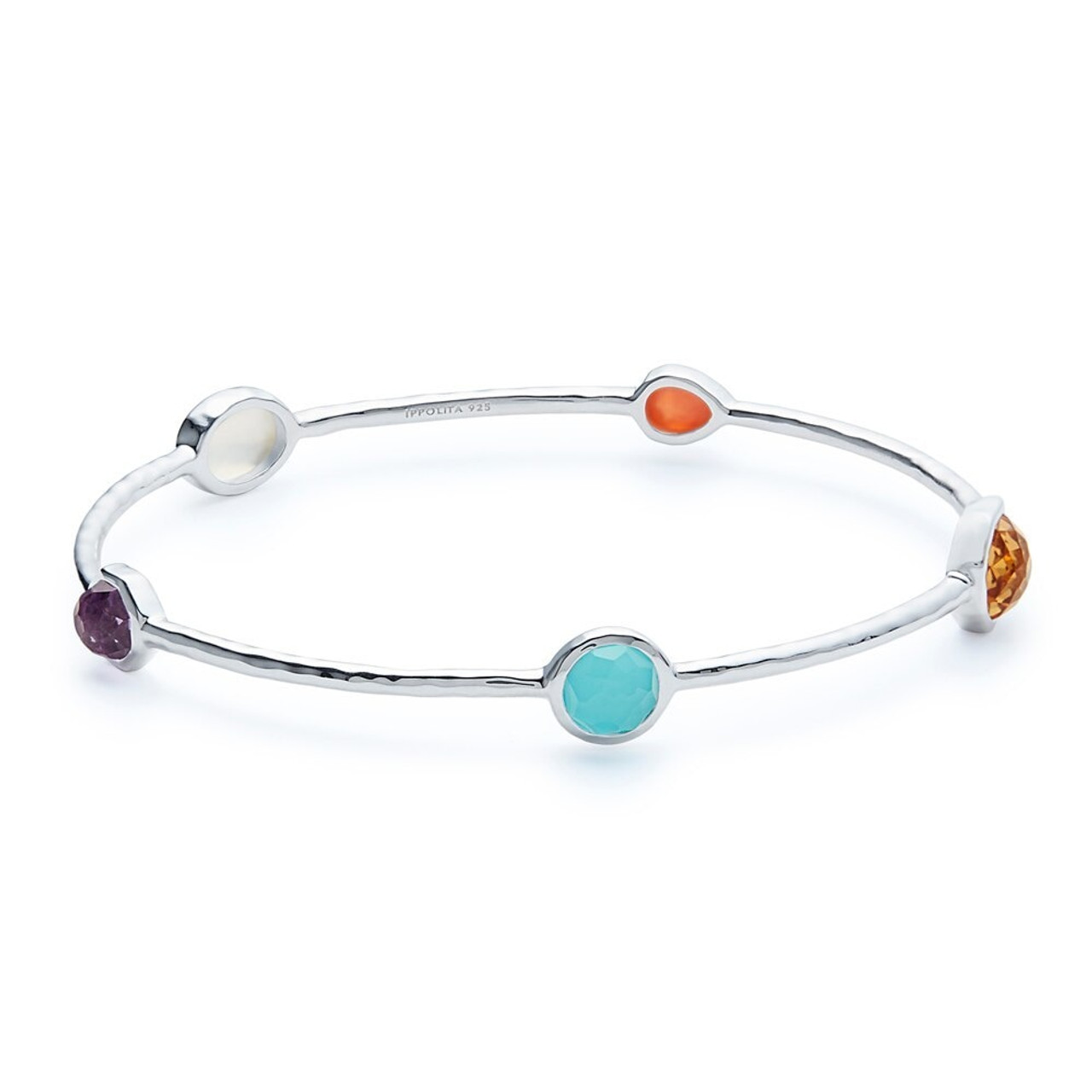 5-Stone Bangle Bracelet in Sterling Silver SB416MULTI