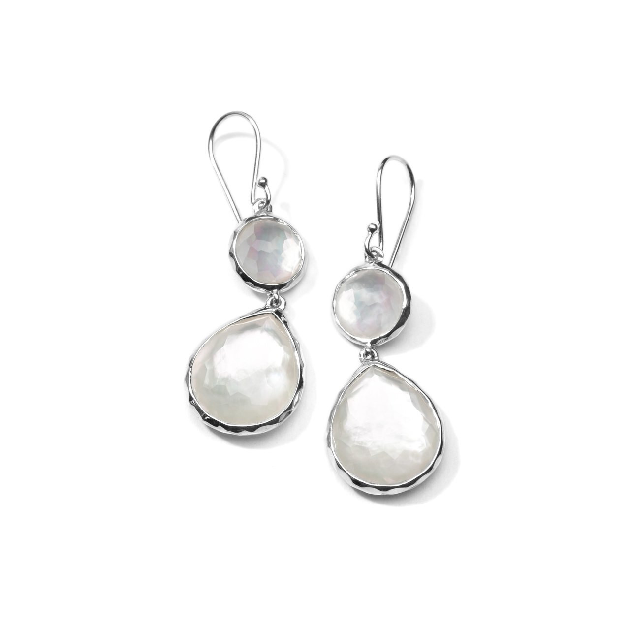 Double Drop Earrings in Sterling Silver SE065DFMOP