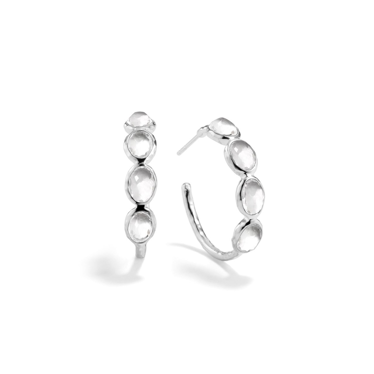 IPPOLITA Rock Candy® Small 4 Stone Hoop Earrings in Sterling Silver
