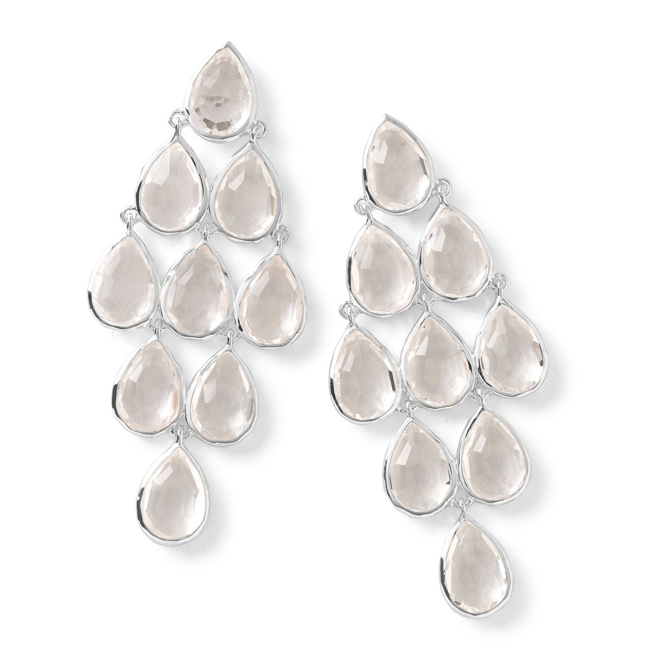 Teardrop Cascade Drop Earrings in Sterling Silver