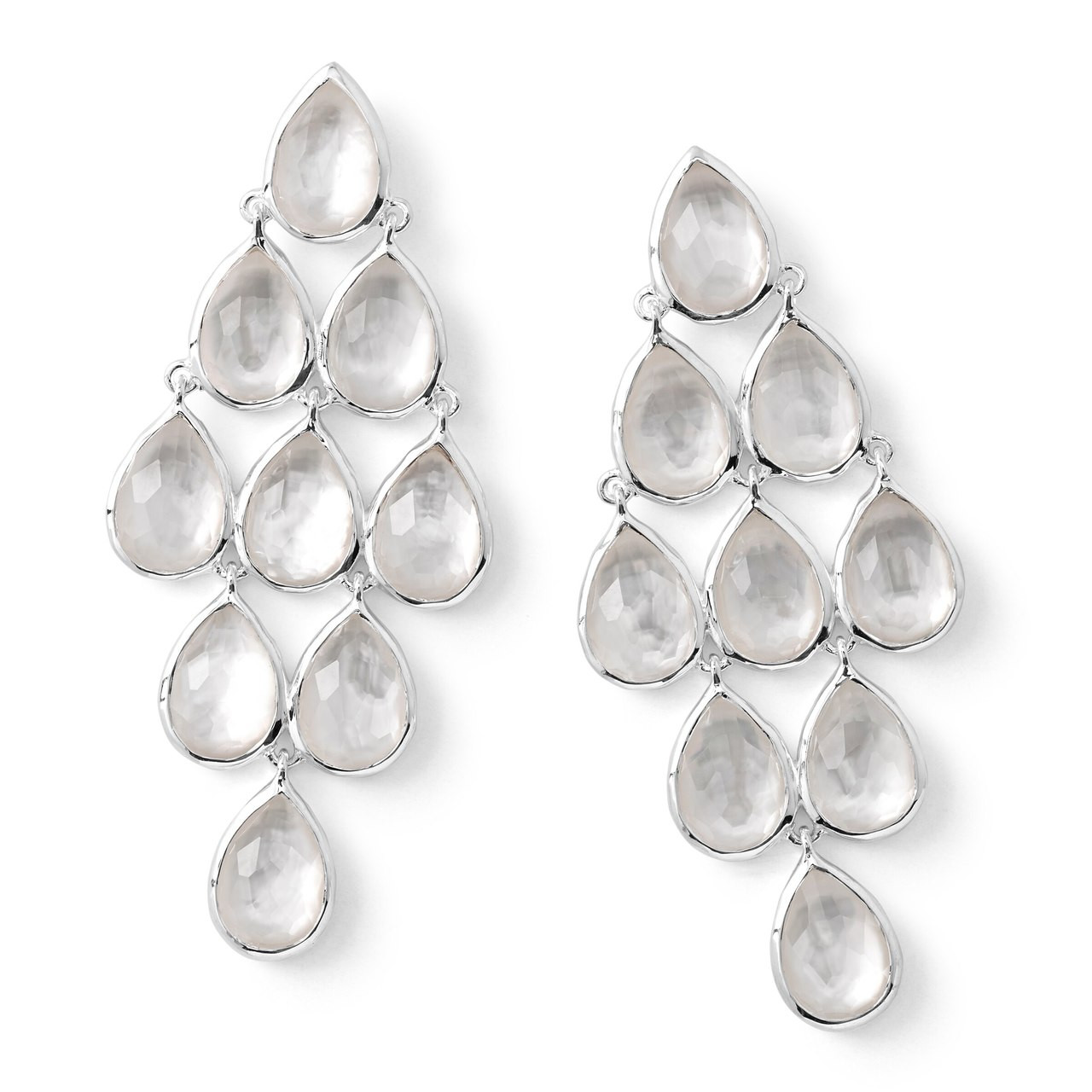 Teardrop Cascade Drop Earrings in Sterling Silver