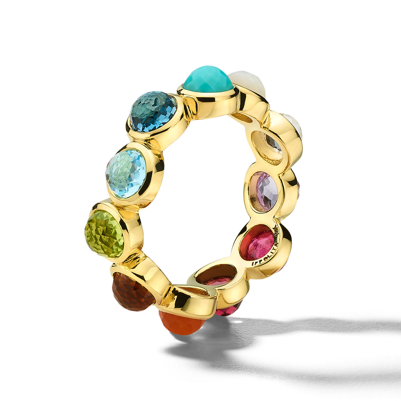 18K Gold Lollipop® Bubble Ring in Rainbow