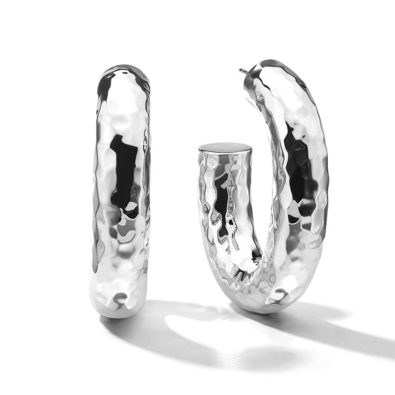 Sterling Silver Thick Hoop Earrings