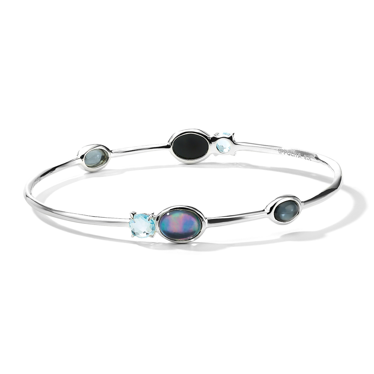925 Rock Candy® Luce 6-Stone Bangle in Blu Notte