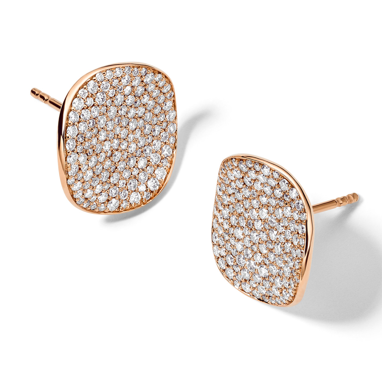 Luce Stud Earrings in 18k Rose Gold with Diamonds
