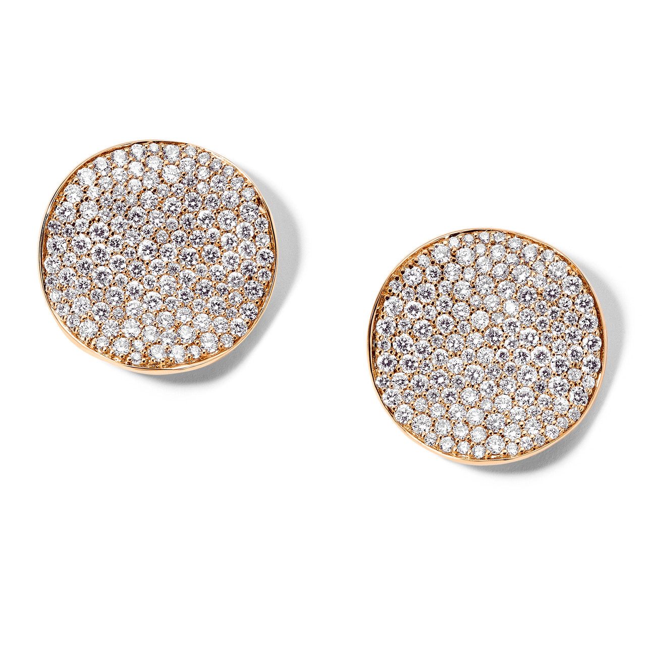 Luce Stud Earrings in 18k Rose Gold with Diamonds