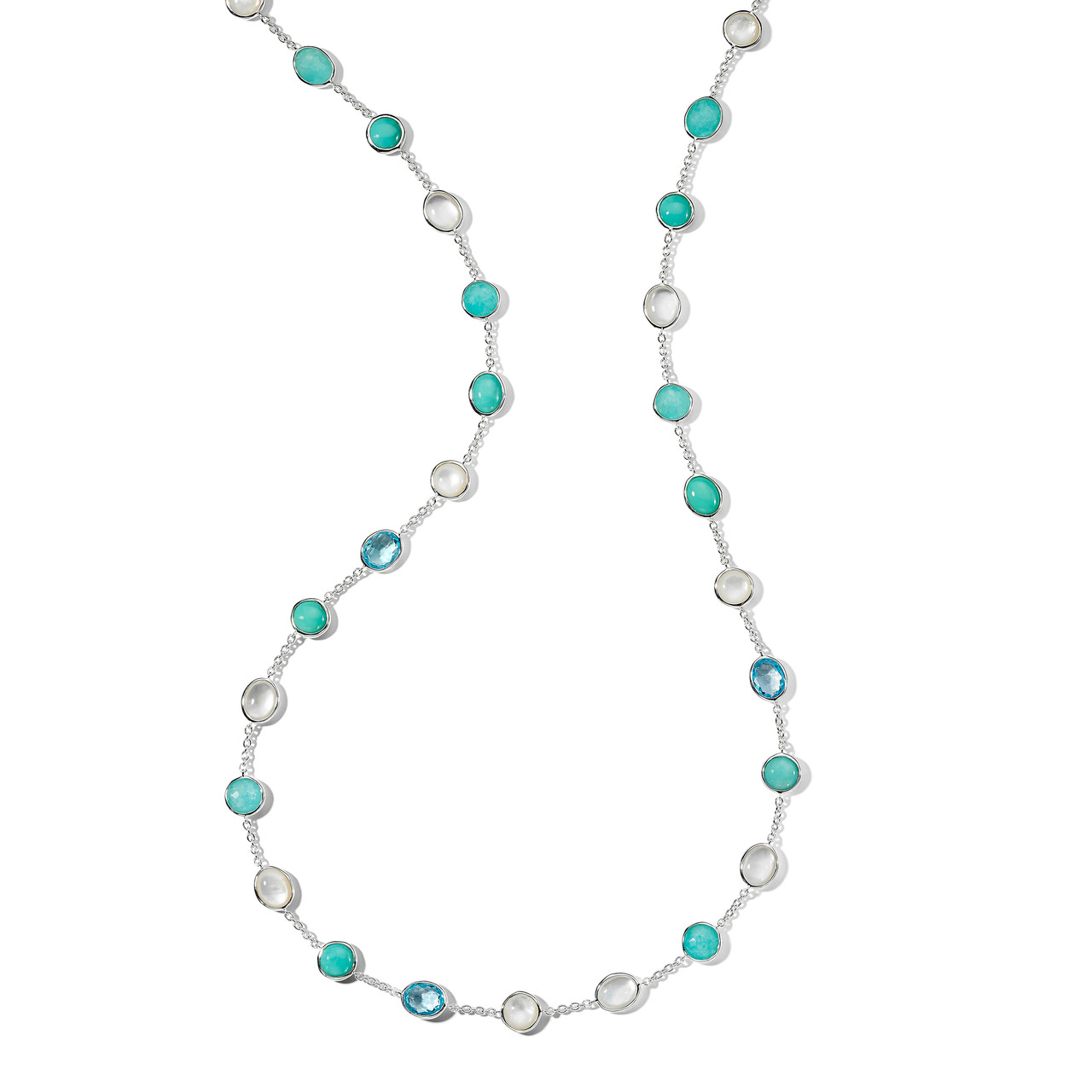 Long Stone Chain Necklace in Sterling Silver SN1824CASCATA - IPPOLITA