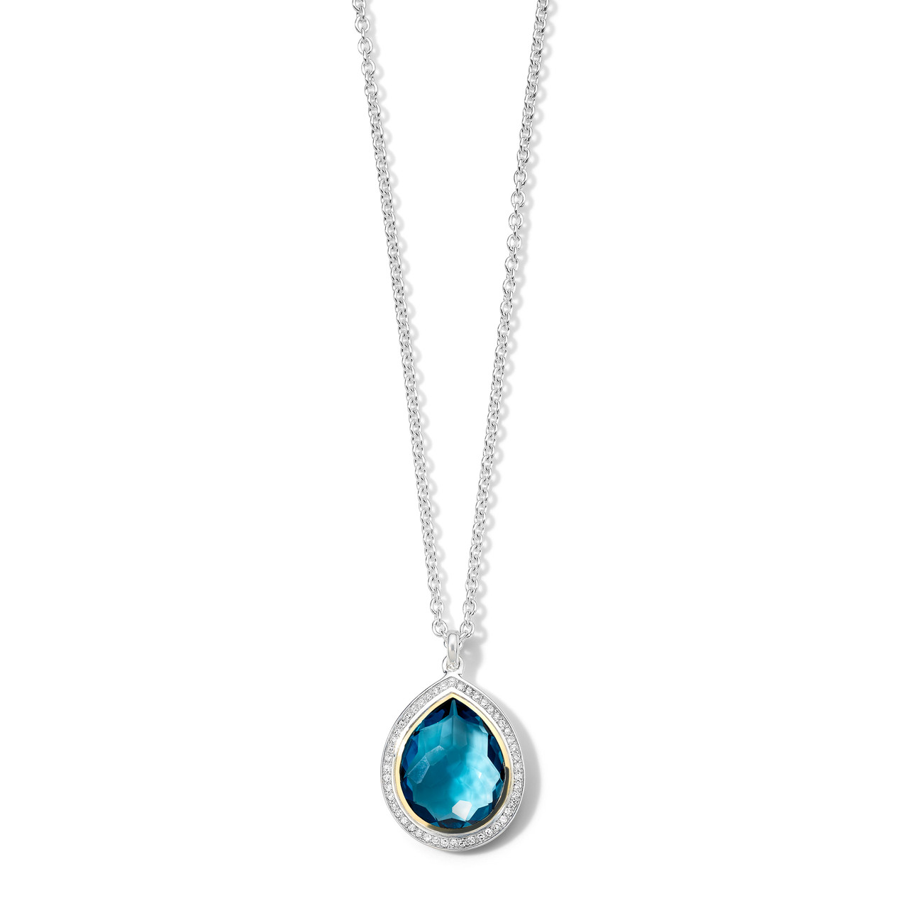 Teardrop Pendant Necklace in with Diamonds