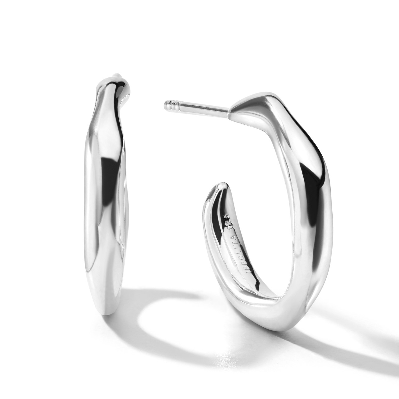 Sterling Silver Classic Click-Down Hoop Earrings (3mm)