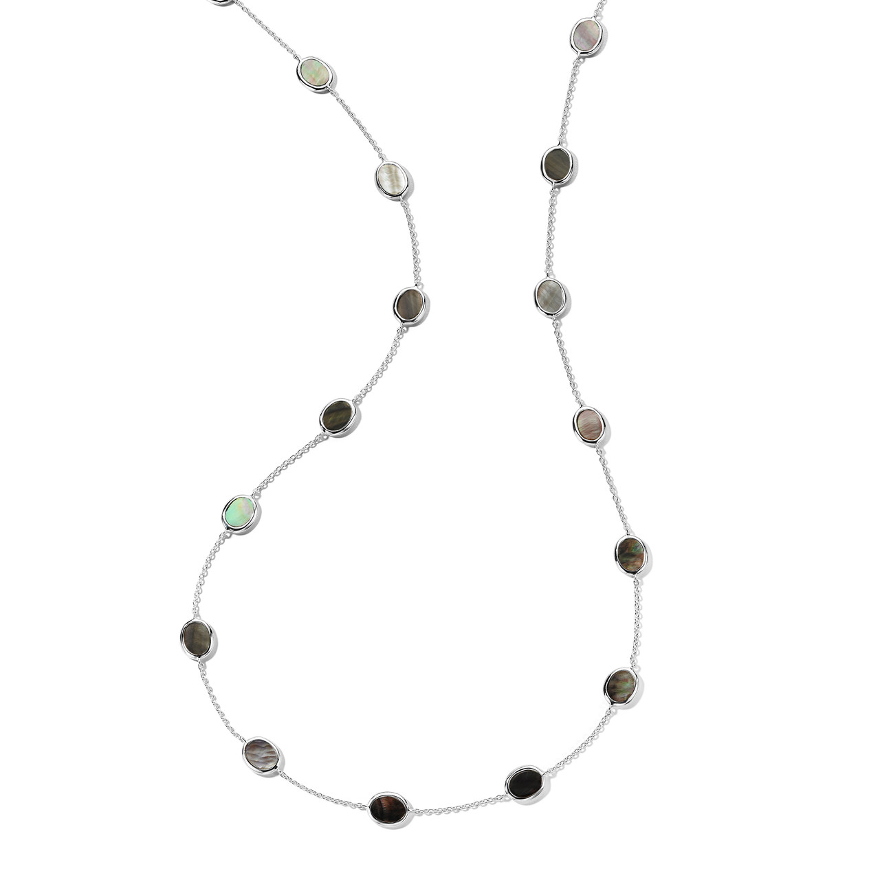 Polished Rock Candy Long Confetti Necklace in Sterling Silver SN1811BKL ...