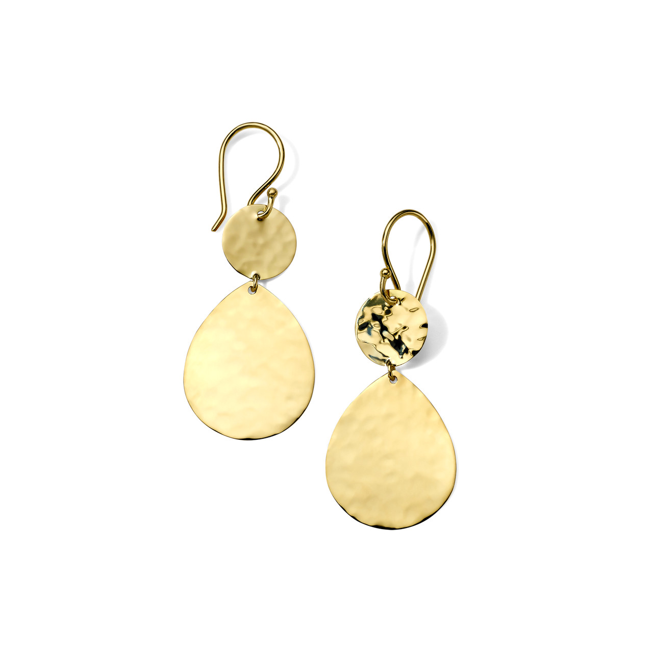 Quality Gold 14k Hammered Circle Disc Earrings TH651 - Getzow Jewelers