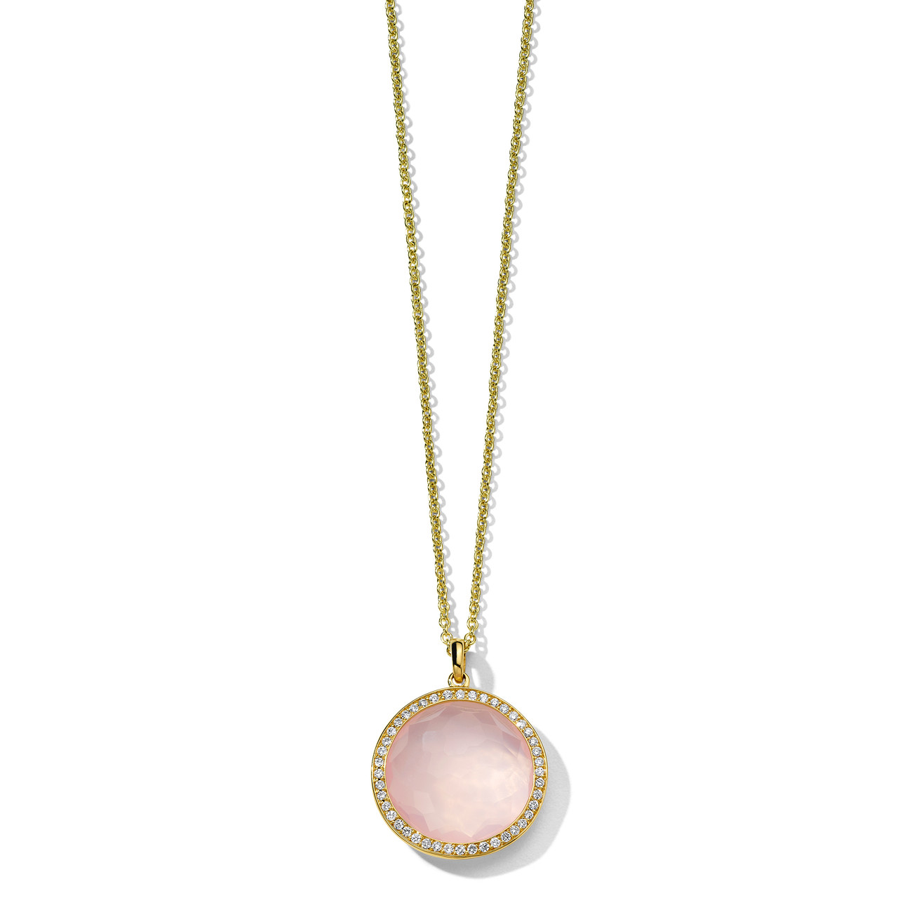 Rose quartz and gold shop necklace