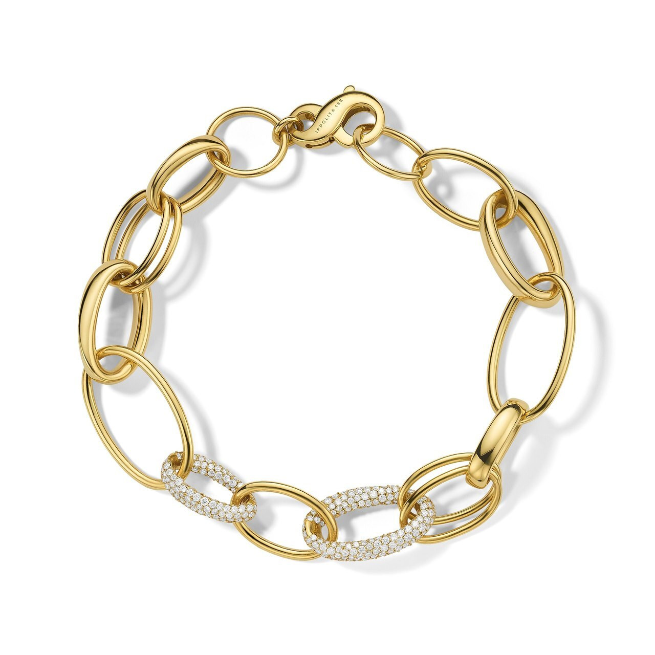 IPPOLITA Stardust Link Bracelet in 18K Gold with Diamonds
