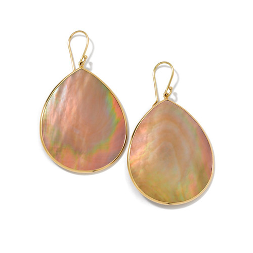 Jumbo Stone Teardrop Earrings in 18K Gold GE620BRLSL