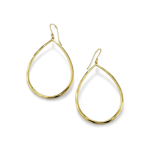 Sculpted Open Teardrop Earrings in 18K Gold GE768