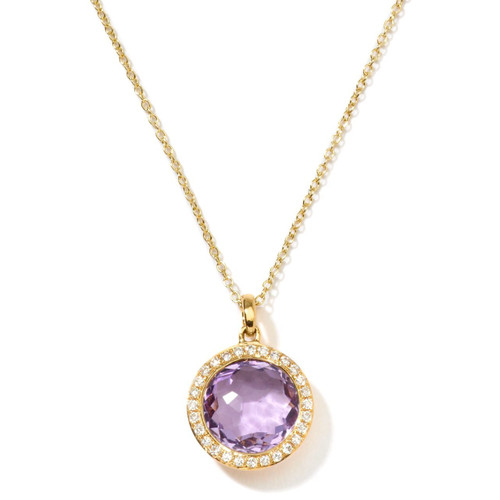Small Pendant Necklace in 18K Gold with Diamonds GN266AMDIA