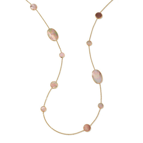 Multi Shape Necklace in 18K Gold GN413BRLSL