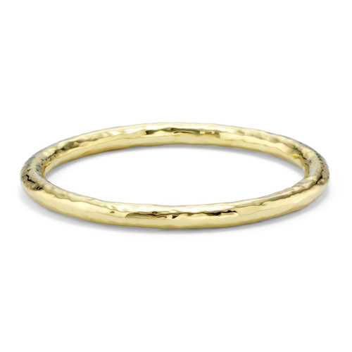 Large Hammered Bangle in 18K Gold GB241