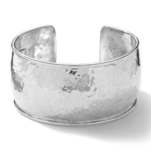 Goddess Statement Hammered Cuff Bracelet in Sterling Silver SB866