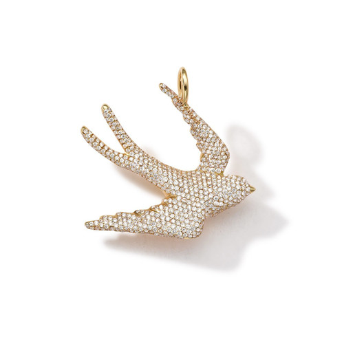 Online Exclusive Dove Charm in 18K Gold with Diamonds GC092DIA