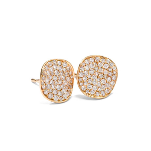 Small Flower Stud Earrings in 18K Gold with Diamonds GE1026MDIA