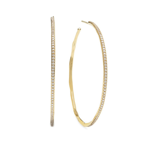 Extra Large Hoop Earrings in 18K Gold with Diamonds GE1203DIA