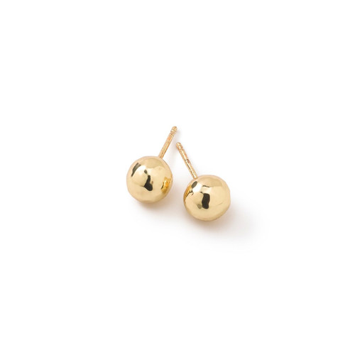 Small Hammered Ball Stud Earrings in 18K Gold GE1143