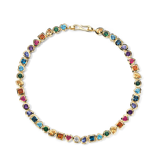 Caramella Rainbow Stone Necklace in 18K Gold with Diamond GN1701RAINBOW