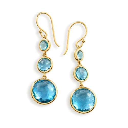 Lollitini 3-Stone Drop Earrings in 18K Gold GE1529SBT