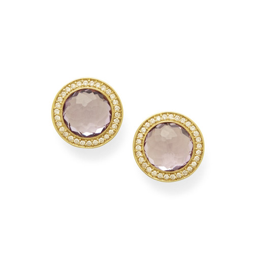 Stud Earrings in 18K Gold with Diamonds GE1857AMDIA