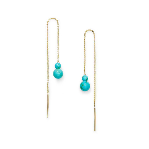 2-Stone Drop Thread Earrings in 18K Gold GE2047TQGM