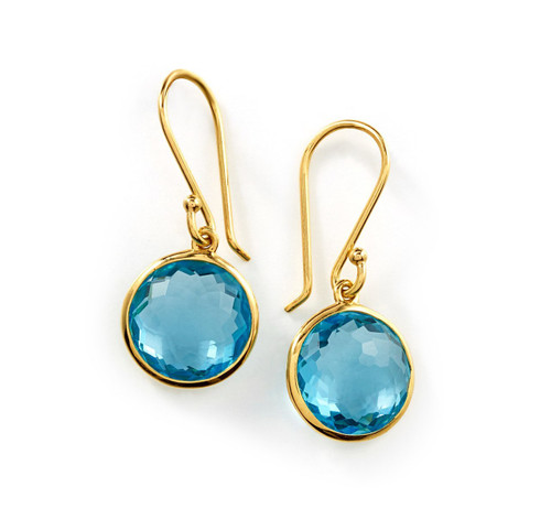 Small Single Drop Earrings in 18K Gold GE209SBT