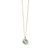 Blue Topaz Small Pendant Necklace in 18K Gold with Diamond Pavé GN266BTDIA