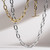 Short Hammered Bastille Link Necklace in 18K Gold 18" GN350
