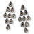 Teardrop Cascade Drop Earrings in Sterling Silver SE1679DFPYR